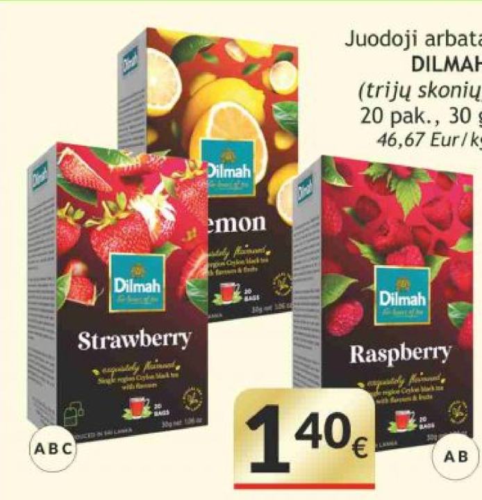 Juodoji arbata DILMAH, 20 pak.