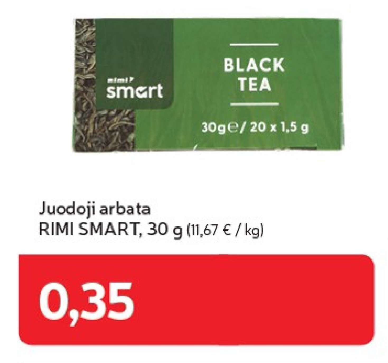 Juodoji arbata RIMI SMART, 30 g