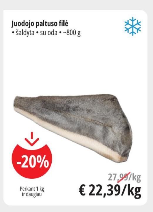 Juodojo paltuso filė, ~800 g