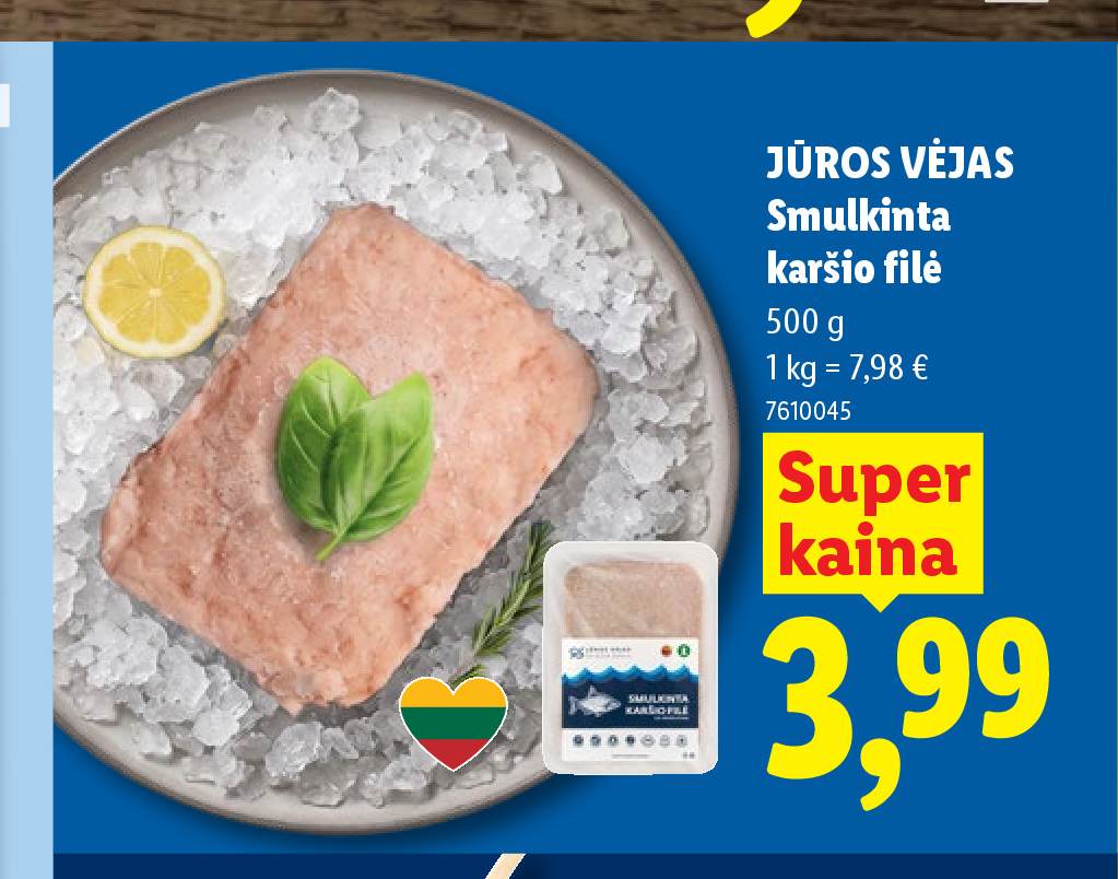 JŪROS VĖJAS Smulkinta karšio filė, 500 g