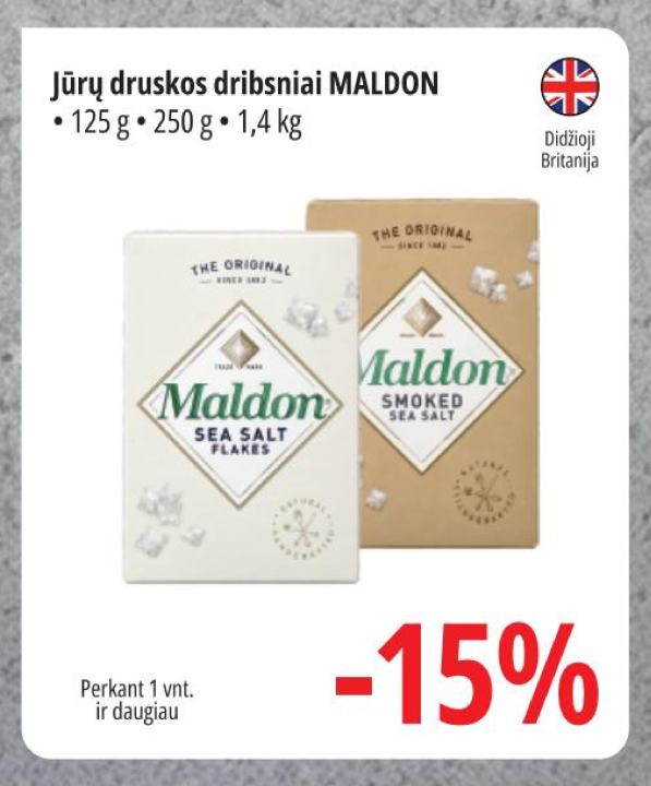Jūrų druskos dribsniai MALDON, 125 g