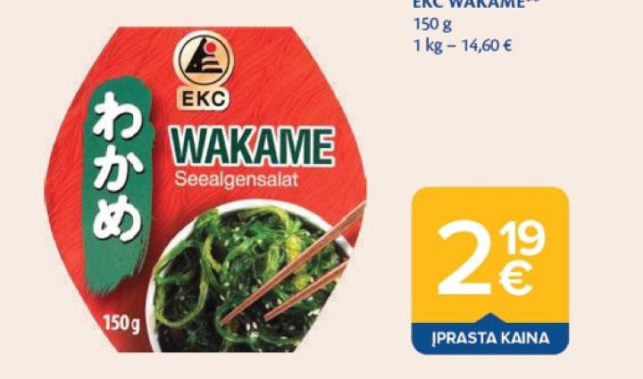 Jūrų dumblių salotos EKC WAKAME, 150 g