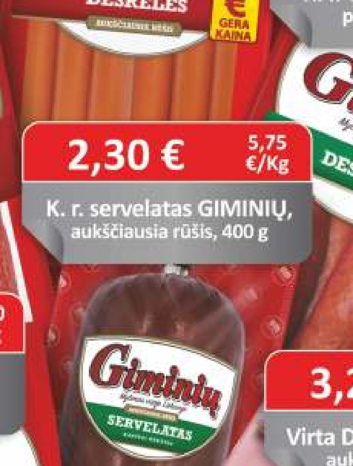 K. r. servelatas GIMINIŲ, 400 g
