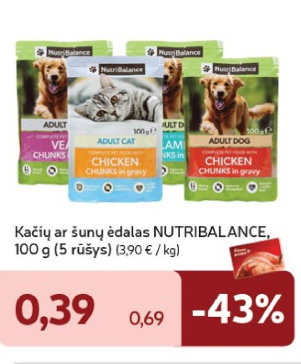 Kačių ar šunų ėdalas NUTRIBALANCE, 100 g