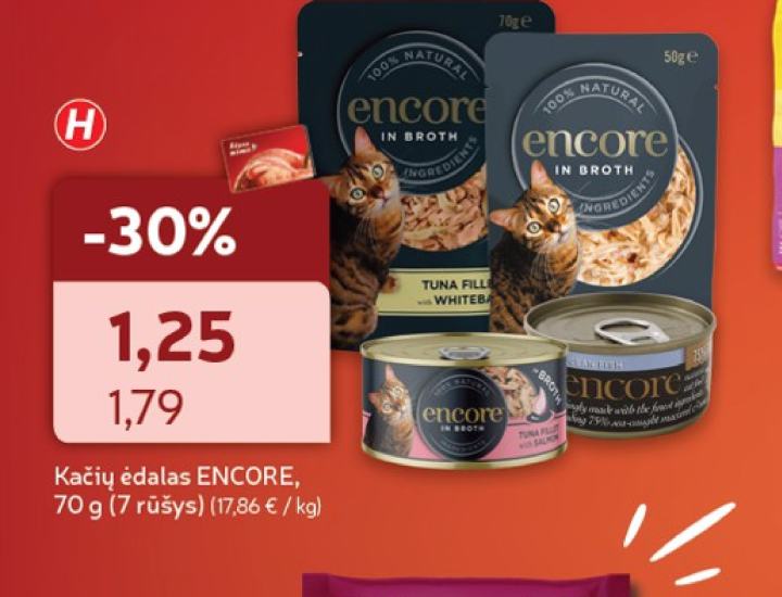 Kačių ėdalas ENCORE, 70 g