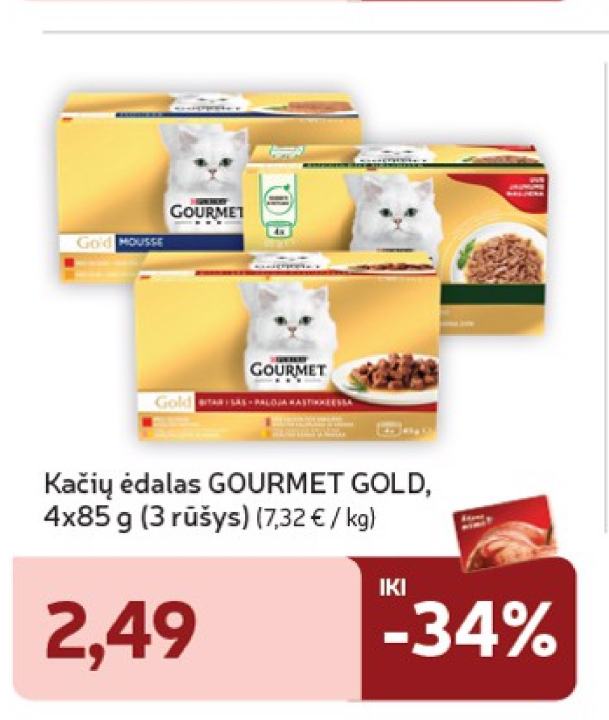 Kačių ėdalas GOURMET GOLD, 4 x 85 g
