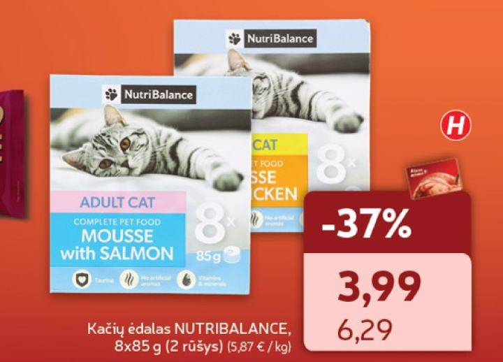 Kačių ėdalas NUTRIBALANCE, 8 x 85 g