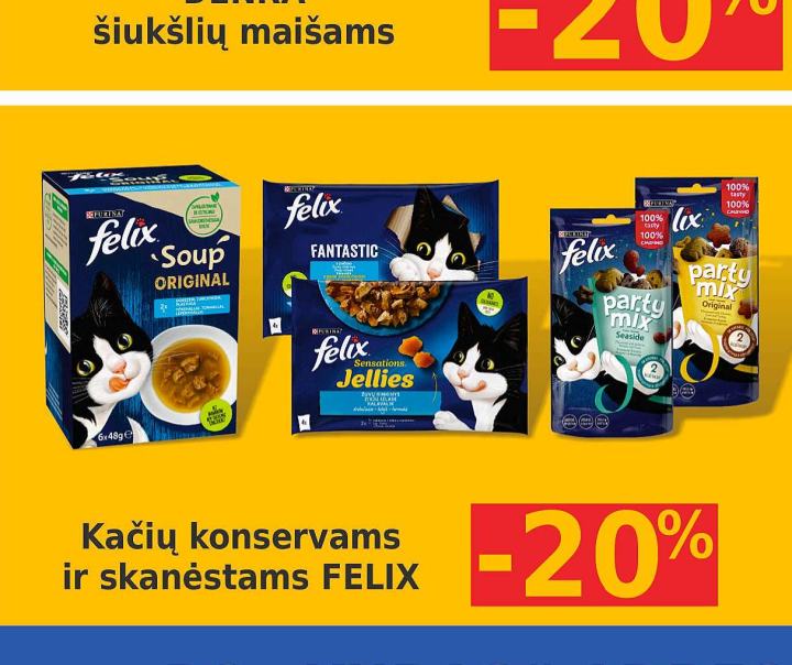Kačių konservams ir skanėstams FELIX