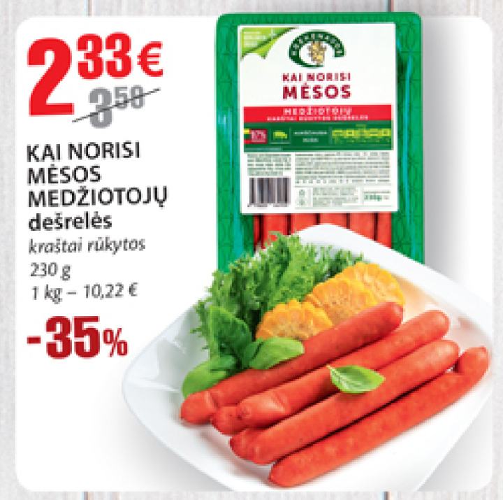 KAI NORISI MĖSOS MEDŽIOTOJŲ dešrelės, 230 g