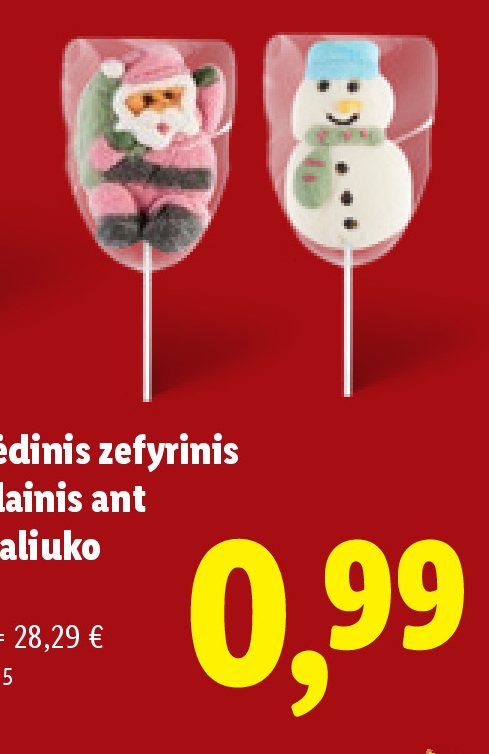 Kalėdinis zefyrinis saldainis ant pagaliuko, 35 g