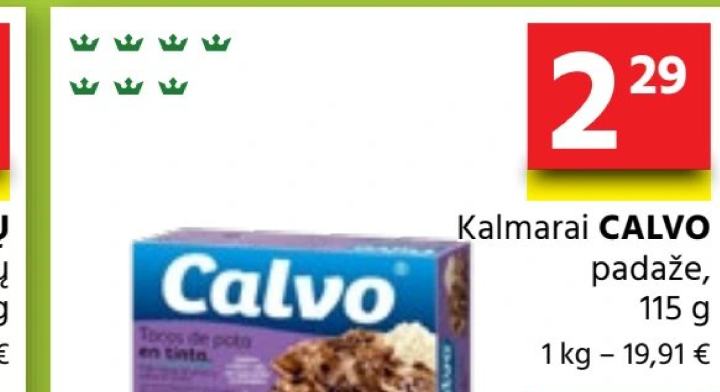 Kalmarai CALVO padaže, 115 g