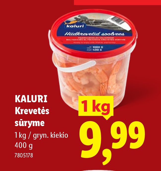KALURI Krevetės sūryme, 1 kg