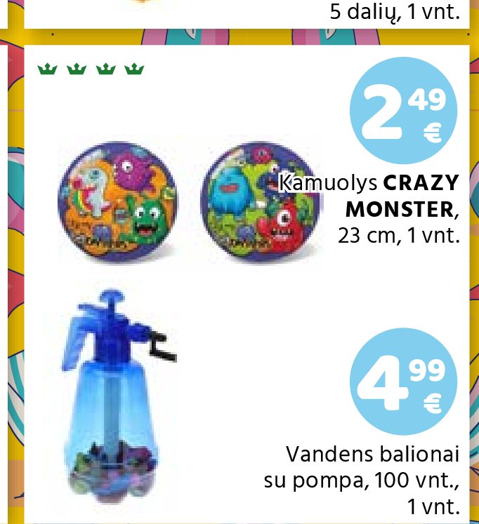 Kamuolys CRAZY MONSTER, 23 cm