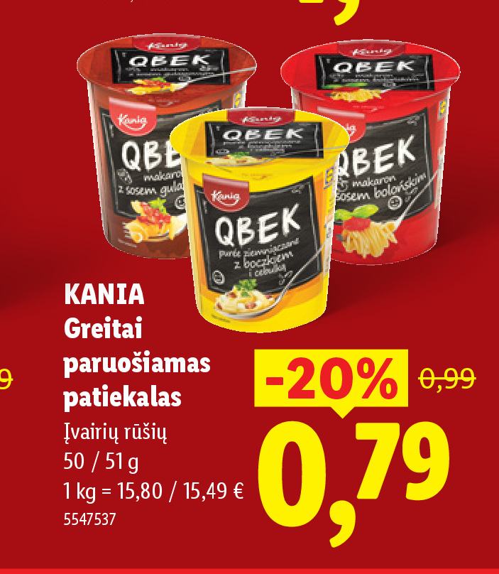 KANIA Greitai paruošiamas patiekalas, 51 g