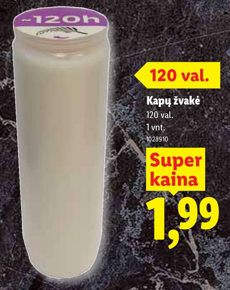 Kapų žvakė, 1 vnt