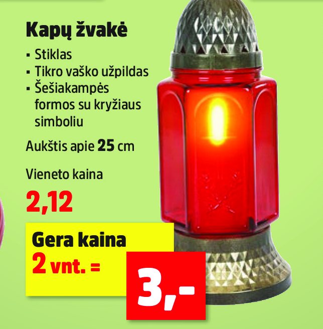 Kapų žvakė, 25 cm