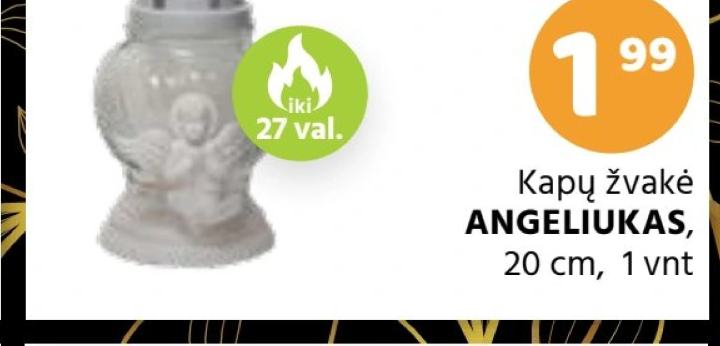 Kapų žvakė ANGELIUKAS, 20 cm