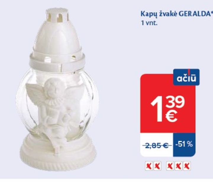 Kapų žvakė GERALDA, 1 vnt