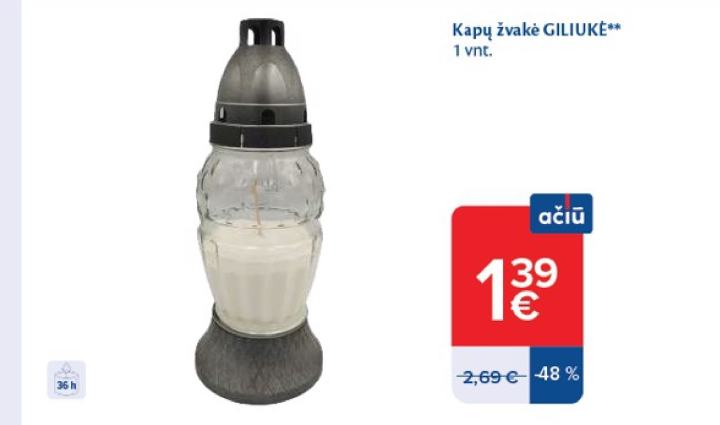 Kapų žvakė GILIUKĖ, 1 vnt