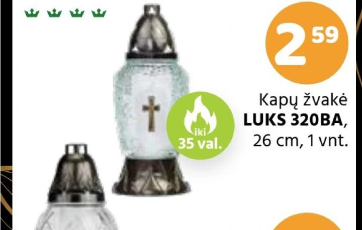 Kapų žvakė LUKS 320BA, 26 cm