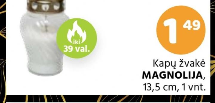 Kapų žvakė MAGNOLIJA, 13.5 cm