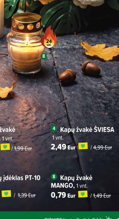 Kapų žvakė MANGO, 1 vnt
