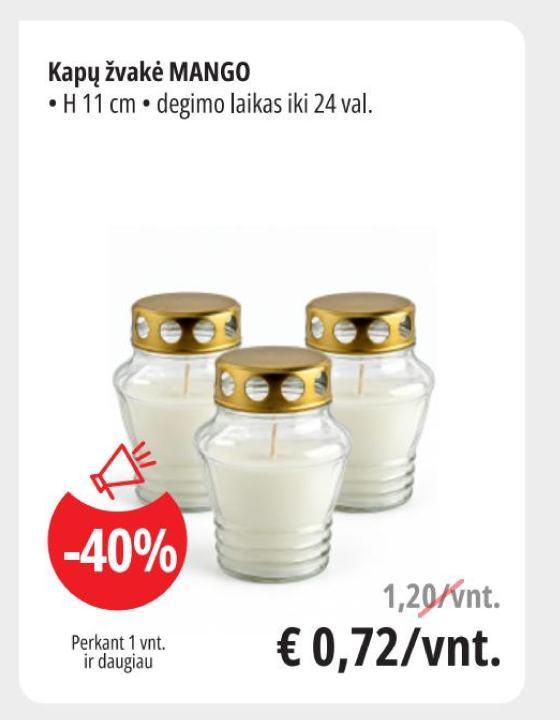 Kapų žvakė MANGO
