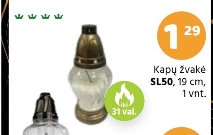 Kapų žvakė SL50, 19 cm