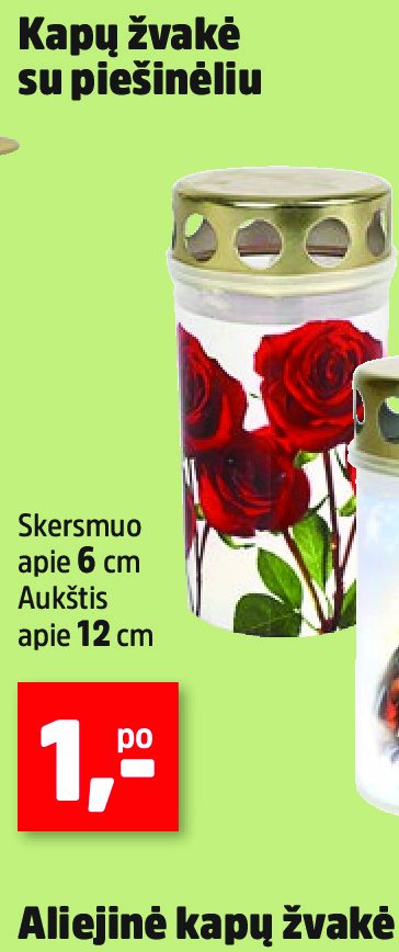 Kapų žvakė su piešinėliu, 6 cm
