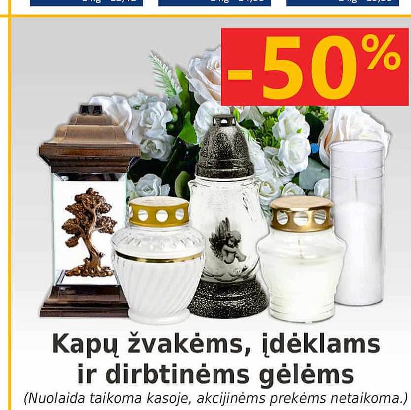 Kapų žvakėms, įdėklams ir dirbtinėms gėlėms