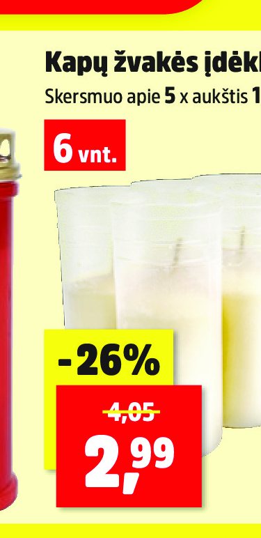 Kapų žvakės įdėklas, 12 cm