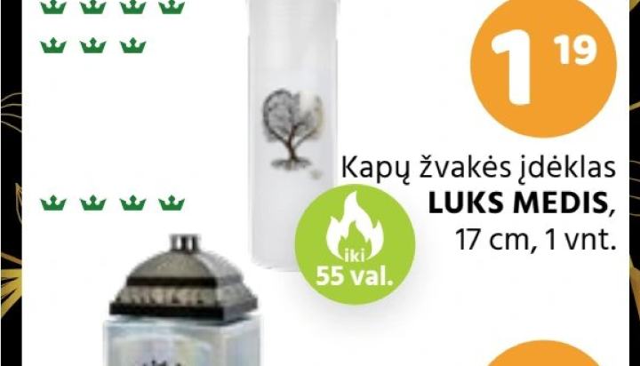 Kapų žvakės įdėklas LUKS MEDIS, 17 cm