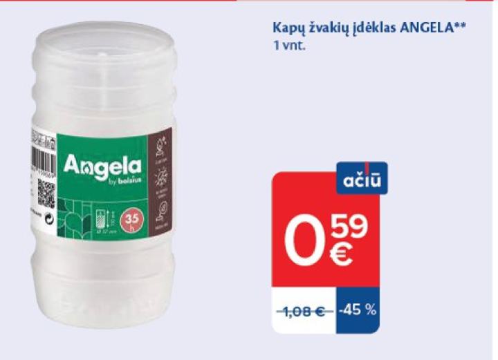Kapų žvakių įdėklas ANGELA, 1 vnt