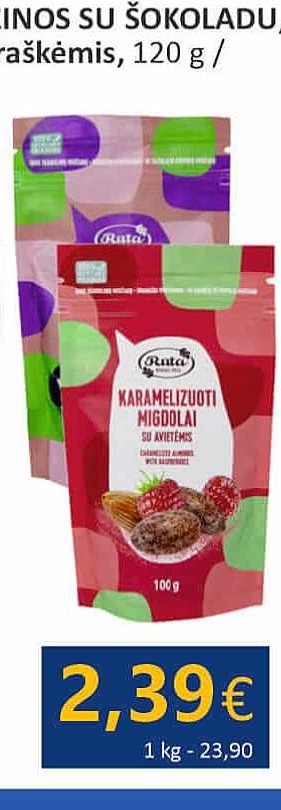 Karamelizuoti migdolai, 100 g