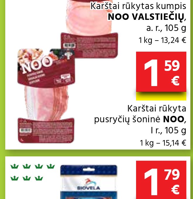 Karštai rūkyta pusryčių šoninė NOO, 105 g