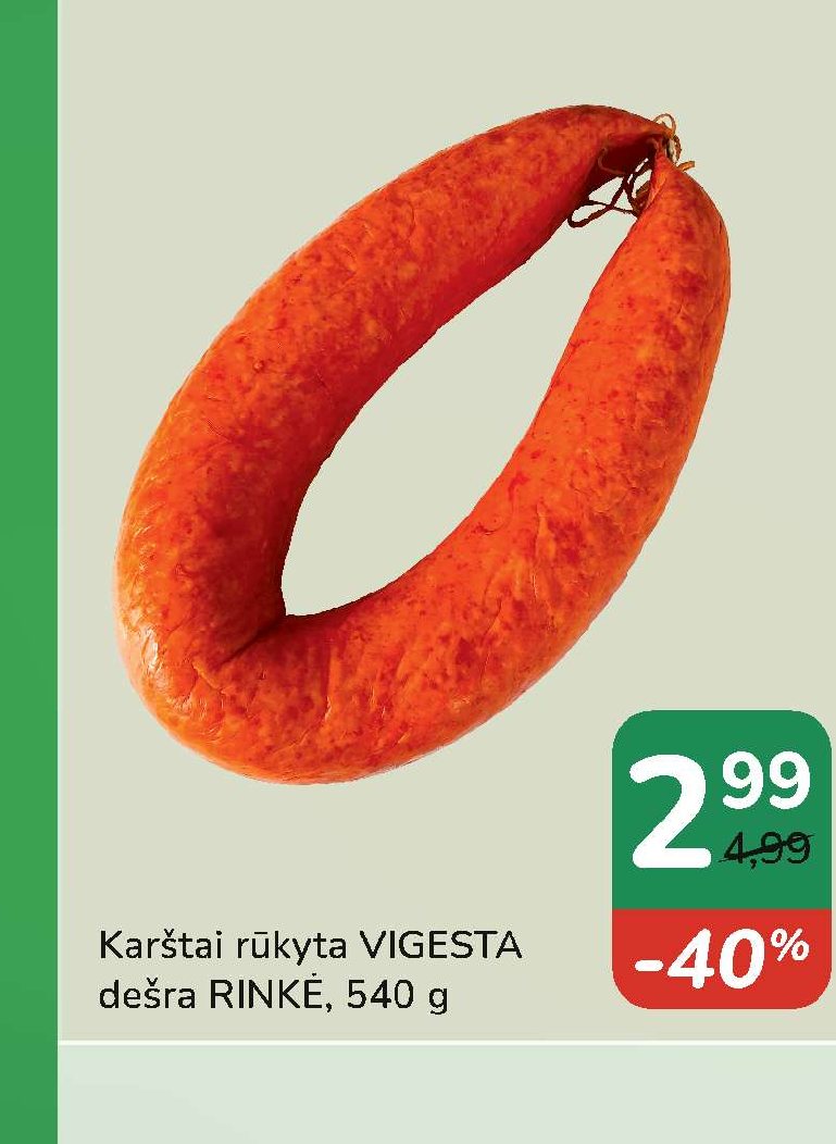 Karštai rūkyta VIGESTA dešra RINKĖ, 540 g