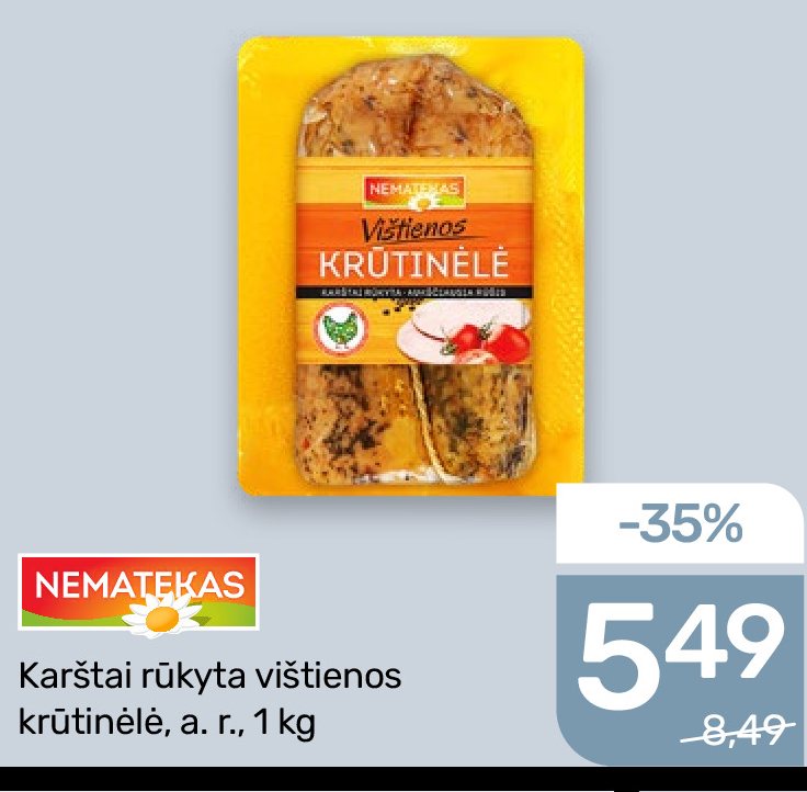 Karštai rūkyta vištienos krūtinėlė NEMATEKAS, 1 kg