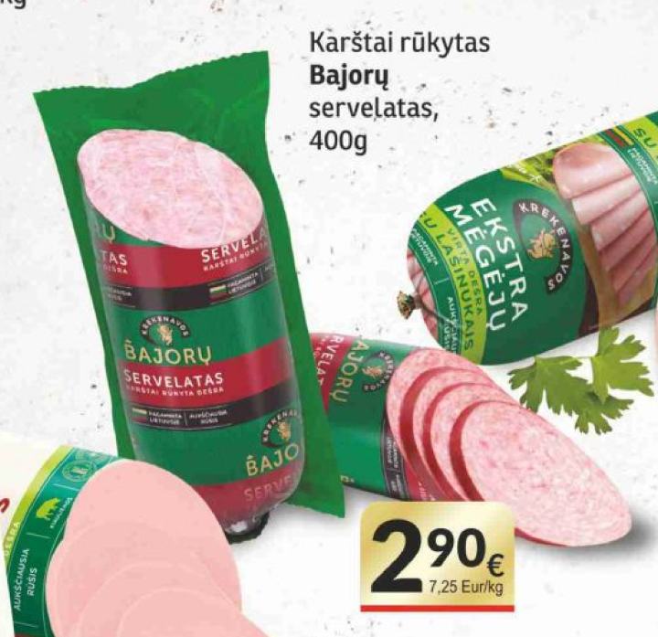 Karštai rūkytas Bajorų servelatas, 400 g