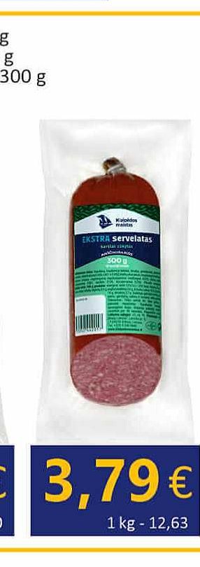 Karštai rūkytas EKSTRA servelatas, a. r., 300 g