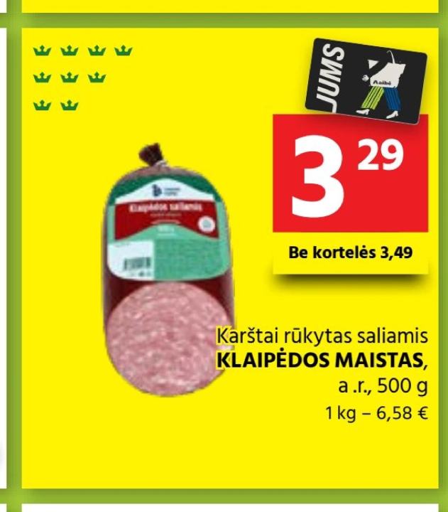 Karštai rūkytas saliamis KLAIPĖDOS MAISTAS, 500 g