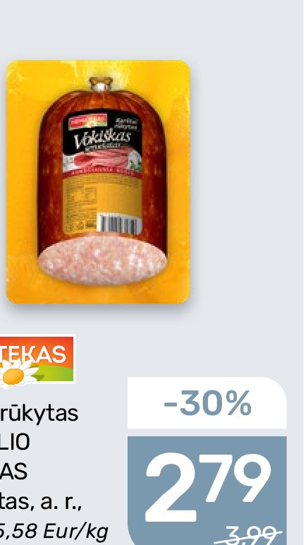 Karštai rūkytas SKANULIO VOKIŠKAS servelatas, a. r., 500 g