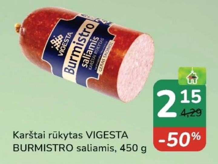 Karštai rūkytas VIGESTA BURMISTRO saliamis, 450 g