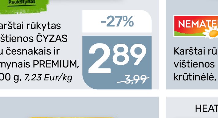 Karštai rūkytas vištienos ČYZAS su česnakais ir kmynais PREMIUM, 400 g