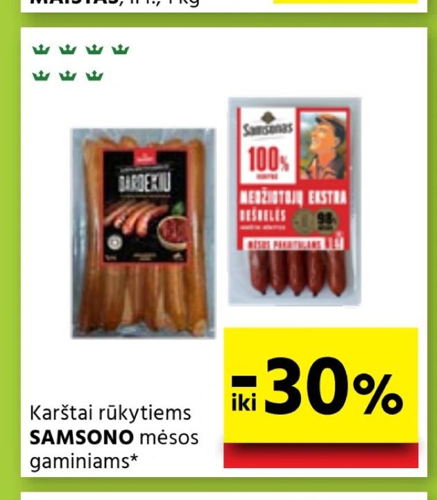 Karštai rūkytiems SAMSONO mėsos gaminiams