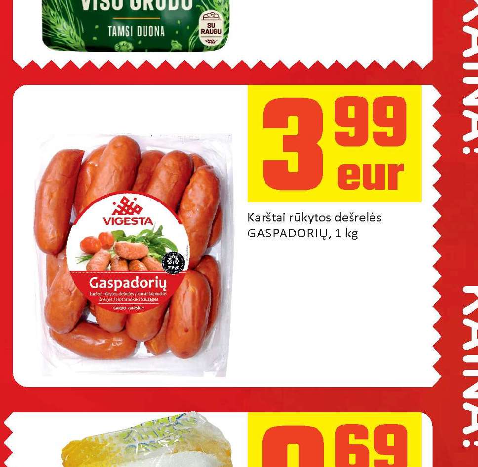Karštai rūkytos dešrelės GASPADORIŲ, 1 kg