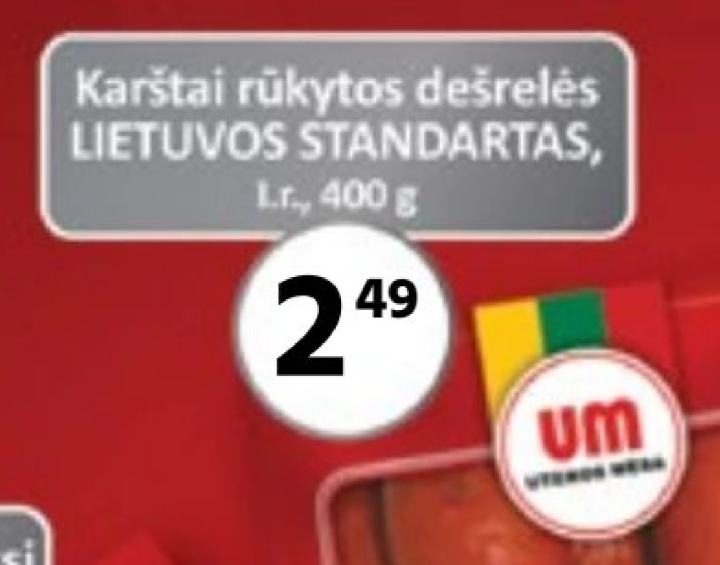 Karštai rūkytos dešrelės LIETUVOS STANDARTAS, 400 g