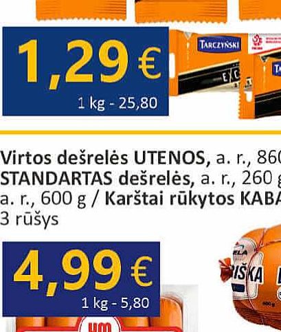 Karštai rūkytos dešrelės TARCZYNSKI KABANOSI Exclusive STICS GO, II r., 50 g