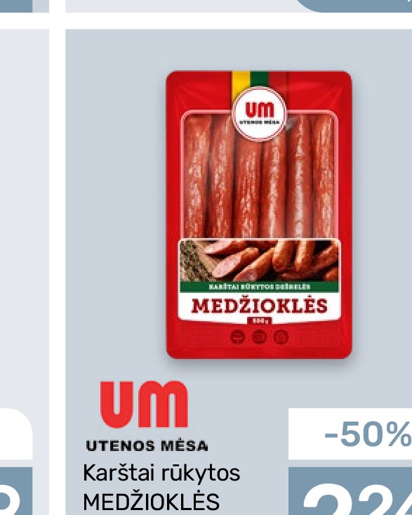 Karštai rūkytos MEDŽIOKLĖS dešrelės, 500 g