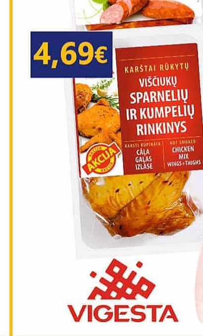 Karštai rūkytų VISČIUKŲ SPARNELIŲ IR KUMPEIŲ RINKINYS