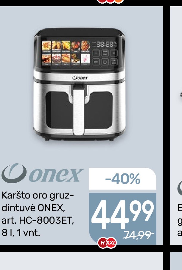 Karšto oro gruzdintuvė ONEX, 8 l